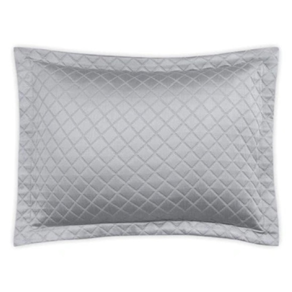 MATOUK NADIA MATELASSE’ COTTON BOUDOIR PILLOW SHAM SILVER  NWOT